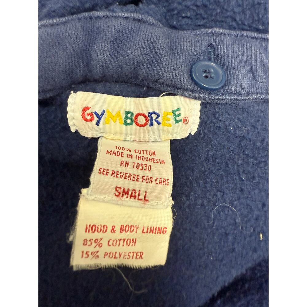 VTG 90's Gymboree Boys Sz Small denium jacket coat toggle button removable hood - Picture 3 of 4